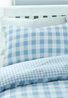 Catherine Lansfield Seersucker Gingham Check Duvet Cover Set, Blue