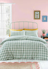Catherine Lansfield Seersucker Gingham Check Duvet Cover Set, Green