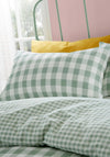 Catherine Lansfield Seersucker Gingham Check Duvet Cover Set, Green
