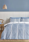 Catherine Lansfield Harbour Stripe Reversible Duvet Cover, Blue and White