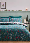 Catherine Lansfield Christmas Holly & Mistletoe Duvet Cover Set, White