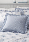 Catherine Lansfield Lucie Gingham Frill 45x45cm Cushion, Blue