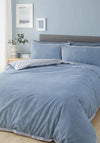 Catherine Lansfield Modern Living Oslo Textured Trim Duvet Cover Set, Denim Blue