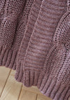 Catherine Lansfield Chunky Marl Knit Throw, Plum