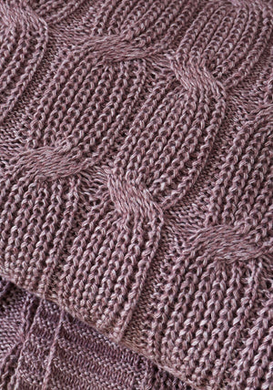 Catherine Lansfield Chunky Marl Knit Throw, Plum