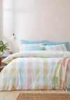 Catherine Lansfield Spring Check Reversible Duvet Cover, Pastel Multi