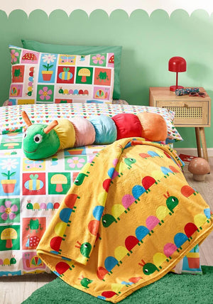 Catherine Lansfield Curious Caterpillar Kids Bed Set, Bright Multi