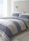 Catherine Lansfield Textured Banded Stripe Duvet Set, Navy