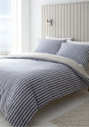 Catherine Lansfield Textured Banded Stripe Duvet Set, Navy