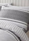 Catherine Lansfield Textured Banded Stripe Duvet Set, Grey