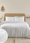 Catherine Lansfield Waffle Checkerboard Duvet Cover Set, White