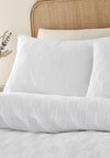 Catherine Lansfield Waffle Checkerboard Duvet Cover Set, White
