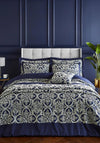 Catherine Lansfield Flock Trellis Duvet Set, Navy
