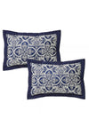 Catherine Lansfield Flock Trellis 2 Pillowshams, Navy