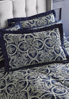 Catherine Lansfield Flock Trellis 2 Pillowshams, Navy