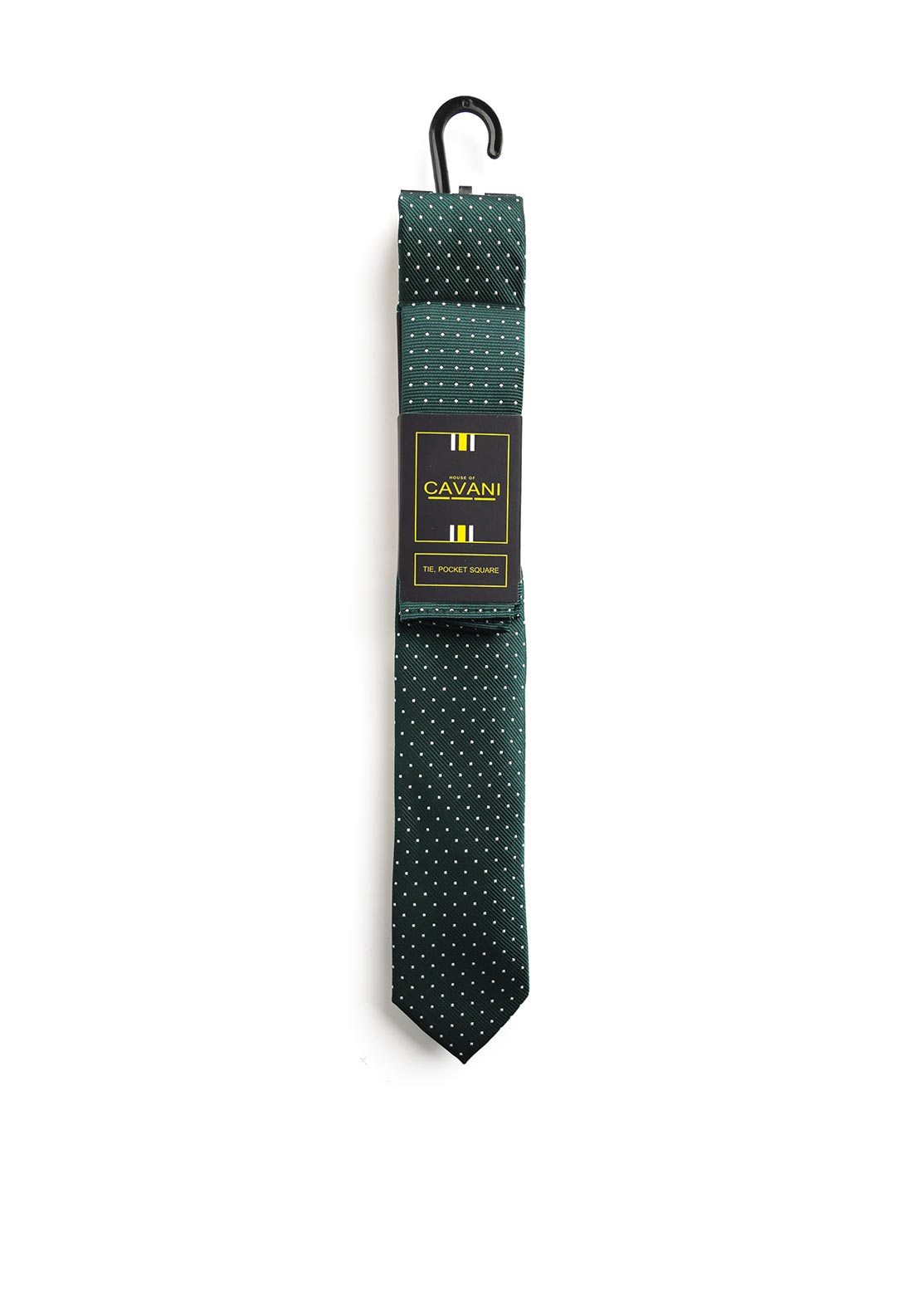House Of Cavani Tie and Pocket Square Set, Green