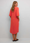 Kaffe Milia Kaftan Linen Blend Midi Dress, Cayenne