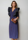 Cayro Moon Taffeta Ruffle Detail Maxi Dress, Azule