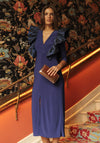 Cayro Moon Taffeta Ruffle Detail Maxi Dress, Azule