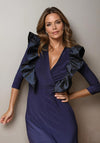 Cayro Moon Taffeta Ruffle Detail Maxi Dress, Azule