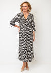 CD Studio Nova Abstract Print Midi Dress, Black and Cream