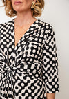 CD Studio Nova Abstract Print Midi Dress, Black and Cream
