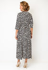 CD Studio Nova Abstract Print Midi Dress, Black and Cream