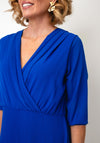 CD Studio V-Neck Pleated Dress, Royal Blue