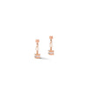 Coeur De Lion Big Geo Cube Crystal Earrings, Rose Gold & Multi