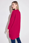Cecil Ribbed Open Long Cardigan, Pink Sorbet