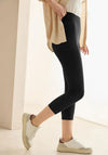 Cecil Cropped Basic Leggings, Black