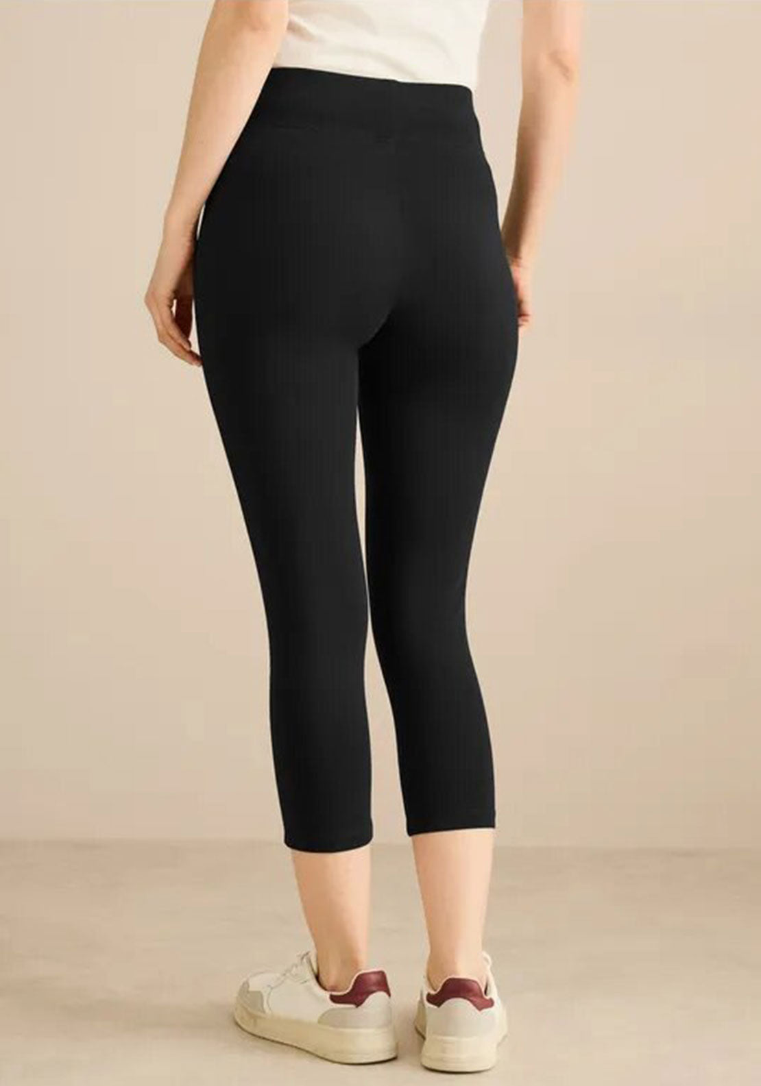 Cecil Cropped Basic Leggings, Black