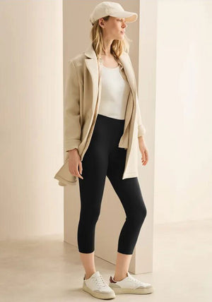 Cecil Cropped Basic Leggings, Black