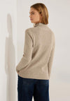 Cecil Zip Up Waffle Knit Cardigan, Hazelnut Melange