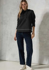 Cecil Metallic Contrast Hoodie, Black