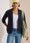 Cecil Textured Cotton Blazer, Navy