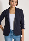 Cecil Textured Cotton Blazer, Navy