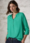 Cecil Button up V Neck Blouse, Green