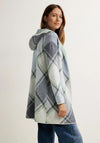 Cecil Argyle Hooded Long Knit Cardigan, Night Sky Blue