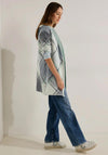Cecil Argyle Hooded Long Knit Cardigan, Night Sky Blue