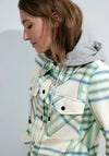 Cecil Karo Check Overshirt Jacket, Celery Green