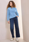 Cecil Chenille Long Sleeve Sweatshirt, Blue