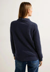 Cecil Structural Pattern Drawstring Sweatshirt, Night Sky Blue