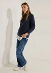 Cecil Structural Pattern Drawstring Sweatshirt, Night Sky Blue
