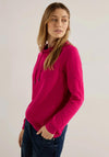 Cecil Structural Pattern Drawstring Sweatshirt, Cosy Coral