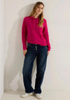 Cecil Structural Pattern Drawstring Sweatshirt, Cosy Coral