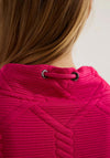 Cecil Structural Pattern Drawstring Sweatshirt, Cosy Coral