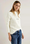Cecil Structural Pattern Drawstring Sweatshirt, Vanilla White