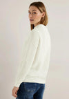 Cecil Structural Pattern Drawstring Sweatshirt, Vanilla White