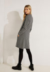 Cecil Drawstring Detail Check Knee Length Dress, Black